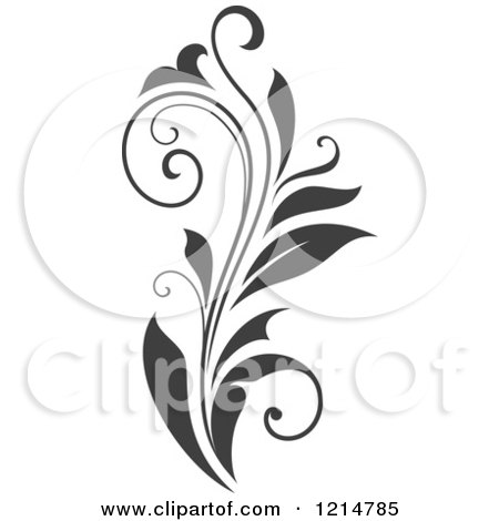Clipart of a Gray Flourish Design 4 - Royalty Free Vector Illustration by Vector Tradition SM
