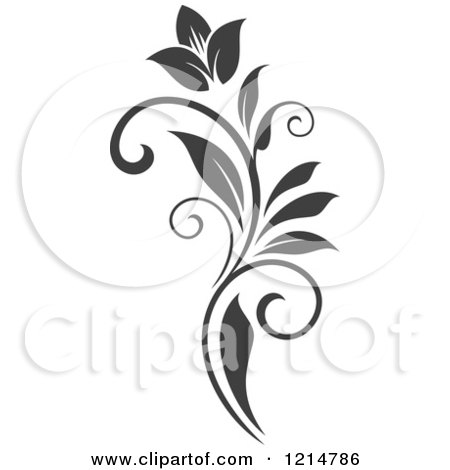 Clipart of a Gray Flourish Design 3 - Royalty Free Vector Illustration by Vector Tradition SM