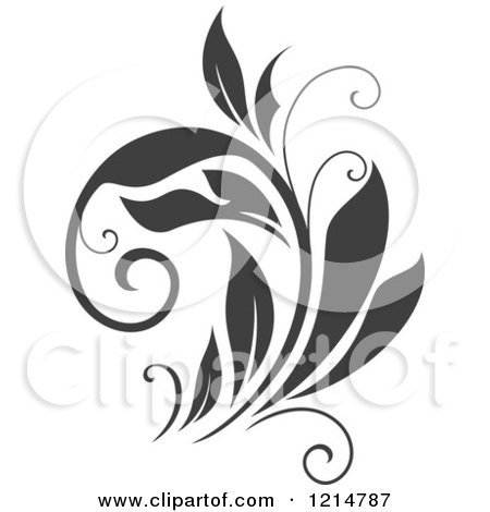 Clipart of a Gray Flourish Design 7 - Royalty Free Vector Illustration by Vector Tradition SM