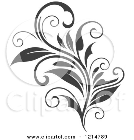 Clipart of a Gray Flourish Design - Royalty Free Vector Illustration by Vector Tradition SM