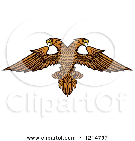 Clipart of a Heraldic Double Headed Eagle 2 - Royalty Free Vector Illustration by Vector Tradition SM