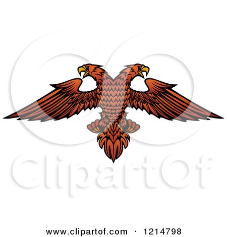 Clipart of a Heraldic Double Headed Eagle - Royalty Free Vector Illustration by Vector Tradition SM