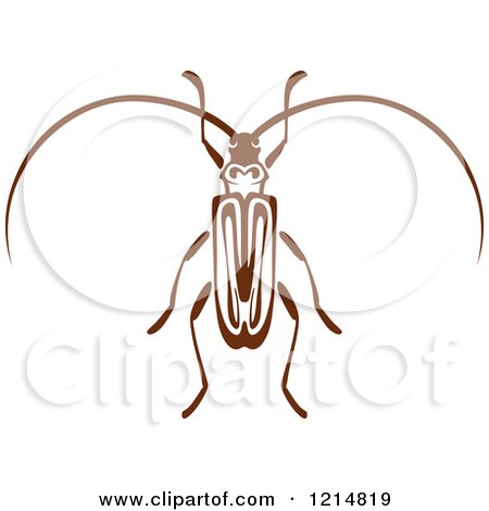 Clipart of a Brown Woodcut Beetle - Royalty Free Vector Illustration by Vector Tradition SM