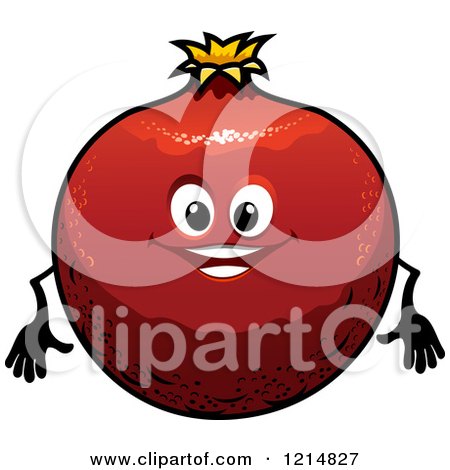 Clipart of a Happy Pomegranate Character - Royalty Free Vector Illustration by Vector Tradition SM