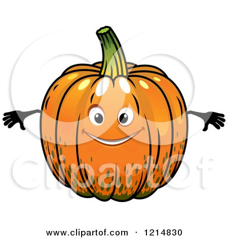 Clipart of a Happy Pumpkin Character - Royalty Free Vector Illustration by Vector Tradition SM