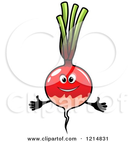 Clipart of a Happy Radish Character - Royalty Free Vector Illustration by Vector Tradition SM