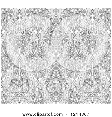 Grayscale Seamless Art Nouveau Vintage Pattern Posters, Art Prints by ...