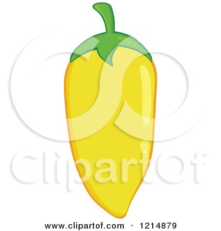 Cartoon of a Yellow Chili Pepper - Royalty Free Vector Clipart by Hit Toon