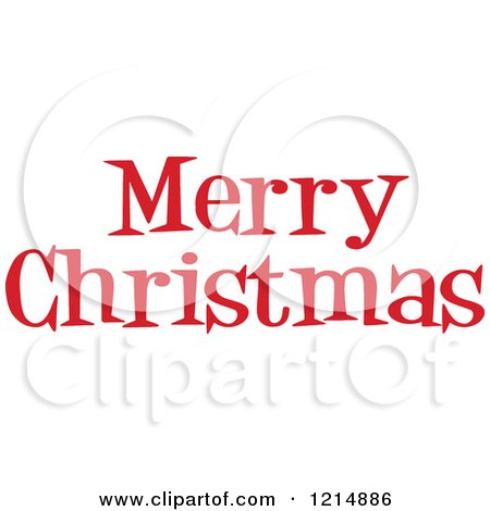 Cartoon of a Red Merry Christmas Greeting - Royalty Free Vector Clipart by Hit Toon