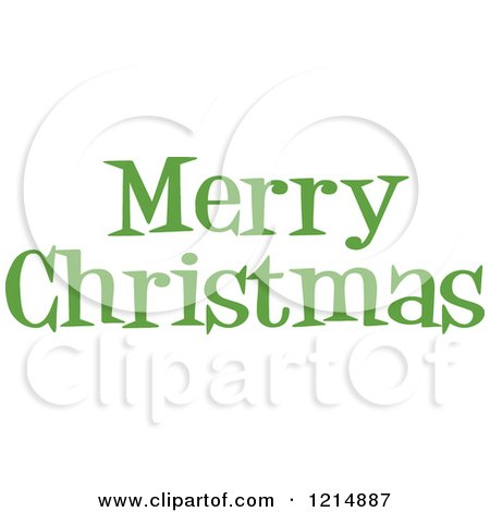 Cartoon of a Green Merry Christmas Greeting - Royalty Free Vector Clipart by Hit Toon
