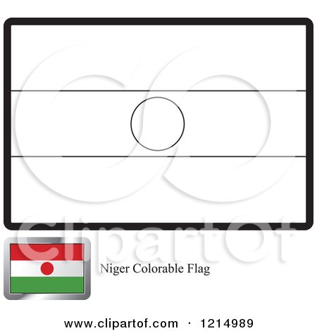 Clipart of a Coloring Page and Sample for a Niger Flag - Royalty Free Vector Illustration by Lal Perera
