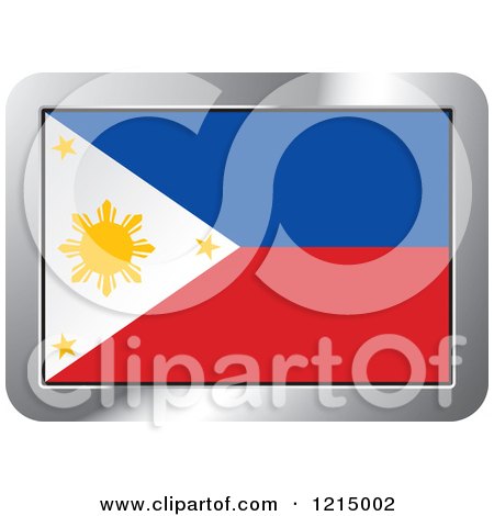Clipart of a Phillippines Flag and Silver Frame Icon - Royalty Free Vector Illustration by Lal Perera