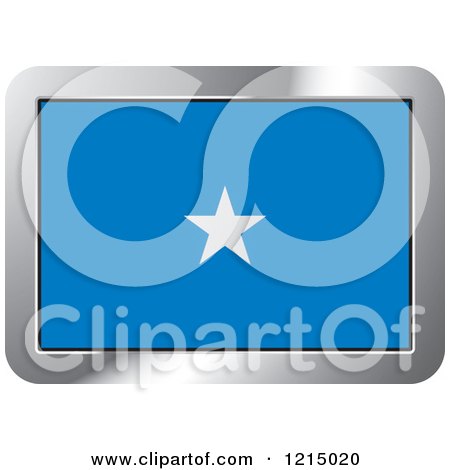 Clipart of a Somalia Flag and Silver Frame Icon - Royalty Free Vector Illustration by Lal Perera