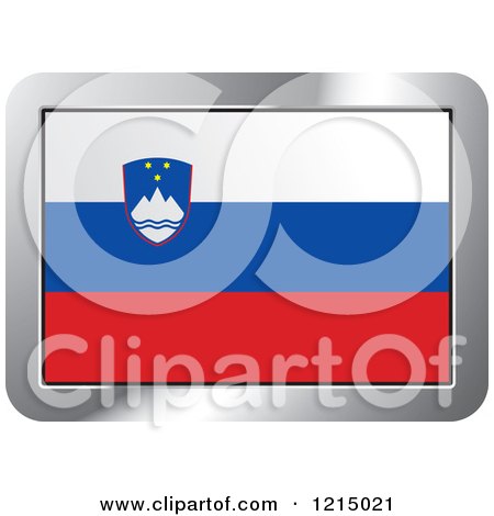 Clipart of a Slovenia Flag and Silver Frame Icon - Royalty Free Vector Illustration by Lal Perera