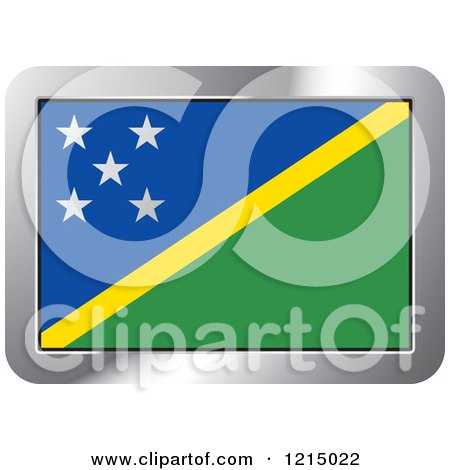 Clipart of a Solomon Island Flag and Silver Frame Icon - Royalty Free Vector Illustration by Lal Perera