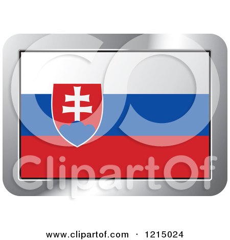 Clipart of a Slovakia Flag and Silver Frame Icon - Royalty Free Vector Illustration by Lal Perera