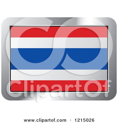 Clipart of a Thailand Flag and Silver Frame Icon - Royalty Free Vector Illustration by Lal Perera