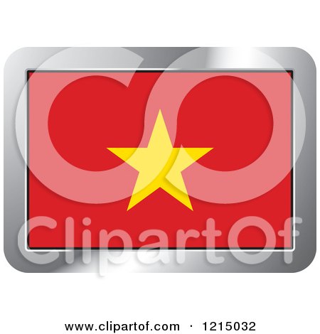 Clipart of a Vietnam Flag and Silver Frame Icon - Royalty Free Vector Illustration by Lal Perera