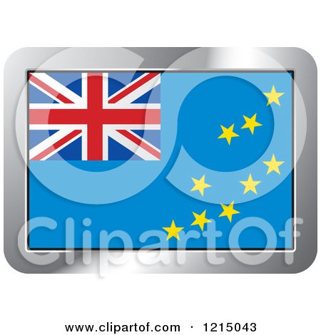 Clipart of a Tuvalu Flag and Silver Frame Icon - Royalty Free Vector Illustration by Lal Perera