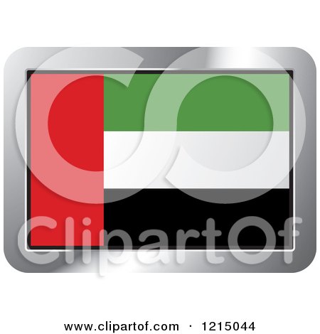 Clipart of a UAE Flag and Silver Frame Icon - Royalty Free Vector Illustration by Lal Perera