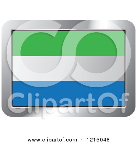 Clipart of a Sierra Leone Flag and Silver Frame Icon - Royalty Free Vector Illustration by Lal Perera