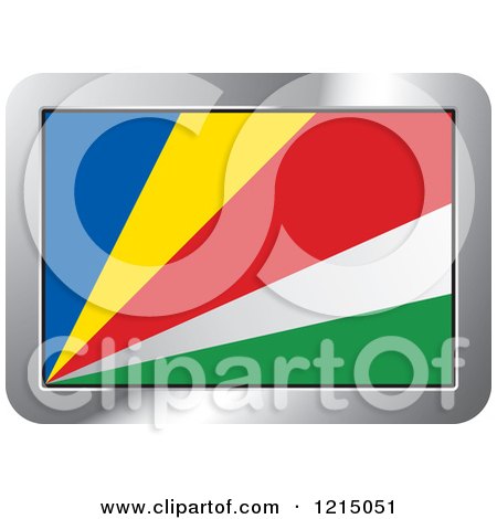 Clipart of a Seychelles Flag and Silver Frame Icon - Royalty Free Vector Illustration by Lal Perera