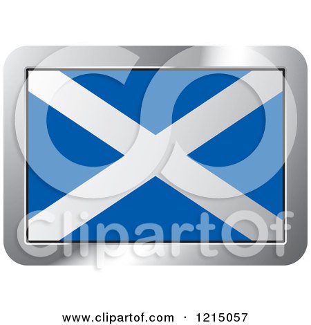 Clipart of a Scotland Flag and Silver Frame Icon - Royalty Free Vector Illustration by Lal Perera
