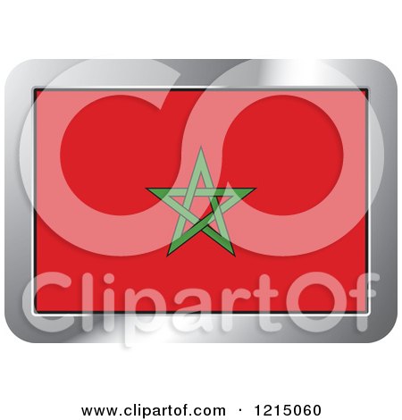 Clipart of a Morocco Flag and Silver Frame Icon - Royalty Free Vector Illustration by Lal Perera