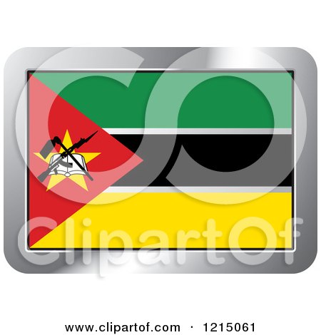 Clipart of a Mozambique Flag and Silver Frame Icon - Royalty Free Vector Illustration by Lal Perera