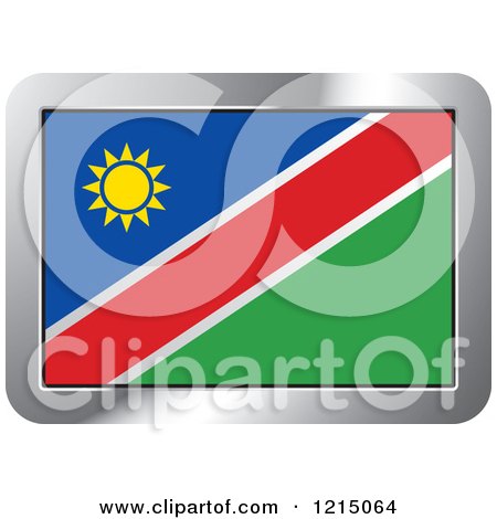 Clipart of a Namibia Flag and Silver Frame Icon - Royalty Free Vector Illustration by Lal Perera