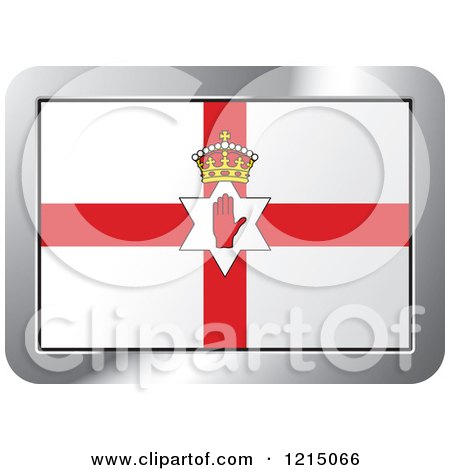 Clipart of a Northern Ireland Flag and Silver Frame Icon - Royalty Free Vector Illustration by Lal Perera