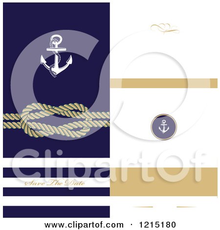 Clipart of a Nautical Wedding Invitation Design with Text Space - Royalty Free Vector Illustration by Eugene