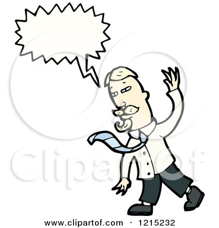 Cartoon of a Man Speaking - Royalty Free Vector Illustration by lineartestpilot