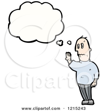 Cartoon of a Man Thinking - Royalty Free Vector Illustration by lineartestpilot