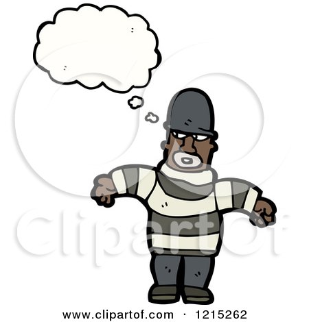 Cartoon of a Burgler Thinking - Royalty Free Vector Illustration by lineartestpilot