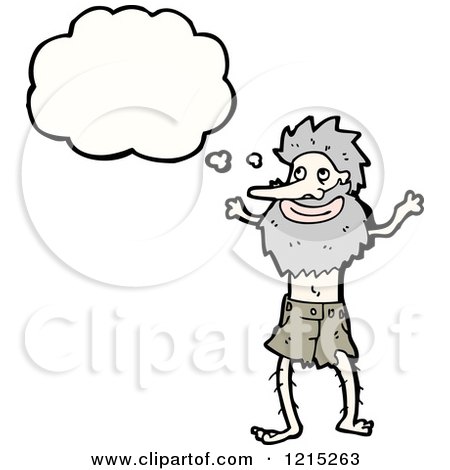 Cartoon of an Old Man Thinking - Royalty Free Vector Illustration by lineartestpilot