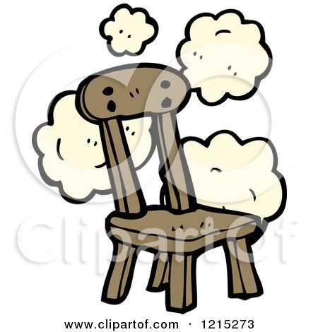 Cartoon of a Wooden Chair - Royalty Free Vector Illustration by lineartestpilot