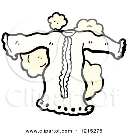 Cartoon of a Christening Dress - Royalty Free Vector Illustration by lineartestpilot