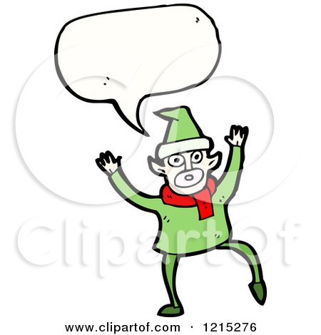 Cartoon of a Speaking Elf - Royalty Free Vector Illustration by lineartestpilot