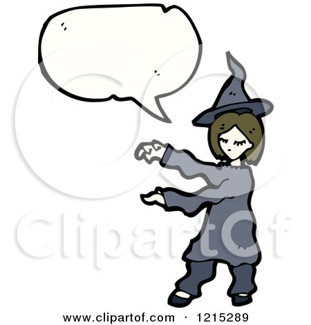 Cartoon of a Speaking Witch - Royalty Free Vector Illustration by lineartestpilot