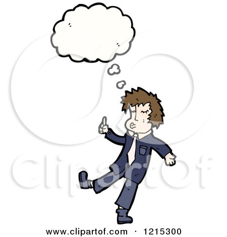 Cartoon of a Man Whistling and Thinking - Royalty Free Vector Illustration by lineartestpilot