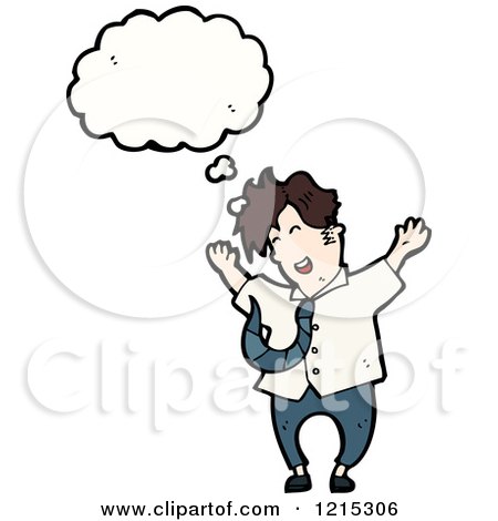 Cartoon of a Business Man Thinking - Royalty Free Vector Illustration by lineartestpilot
