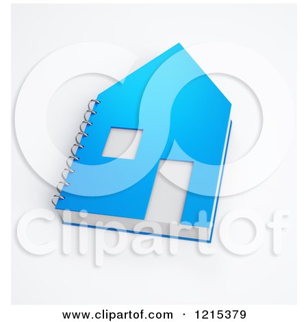 Clipart of a 3d Home Shaped Notepad - Royalty Free Illustration by Mopic