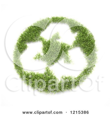 Clipart of a 3d Grass Recycle Circle with Arrows - Royalty Free Illustration by Mopic