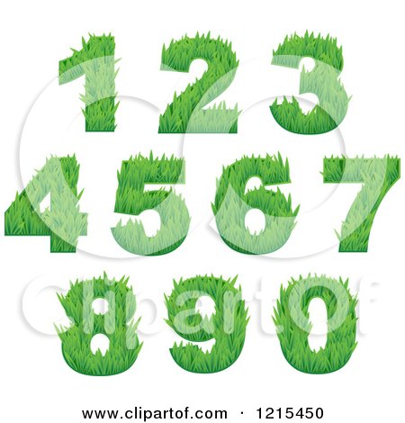 Clipart of Green Grassy Numbers - Royalty Free Vector Illustration by Vector Tradition SM