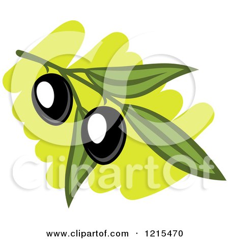 Clipart of Black Olives with Leaves 4 - Royalty Free Vector Illustration by Vector Tradition SM