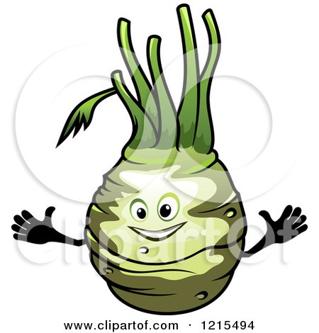 Clipart of a Waving Turnip Character - Royalty Free Vector Illustration by Vector Tradition SM