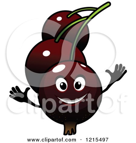 Clipart of a Redcurrant Character - Royalty Free Vector Illustration by Vector Tradition SM