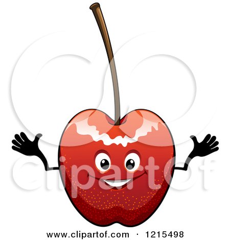 Clipart of a Happy Cherry Character - Royalty Free Vector Illustration by Vector Tradition SM