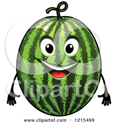 Clipart of a Happy Watermelon Character - Royalty Free Vector Illustration by Vector Tradition SM